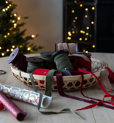 Dekorbånd rød fløyel 50 mm Dekorbånd rød fløyel 50 mm